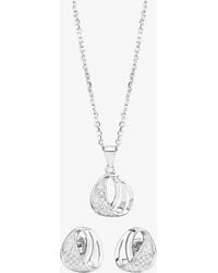 T.H.Baker - Pave Twisted Teardrop Pendant & Earring Set E610287+P610497 - Lyst