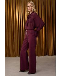 WOVCOR - Button Detailed High Waist Wide Leg Comfort Jeans - Lyst