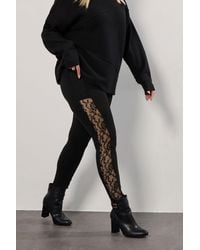 Yours - Lace Side Stripe Leggings - Lyst