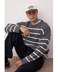 WOVCOR - Crew Neck Striped Knitted Sweater - Lyst