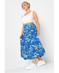 Yours - Printed Wrap Maxi Skirt - Lyst