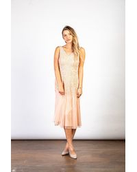 LuvForever Fashion - Sequin Embellished V- Neck Midi Dress - Lyst