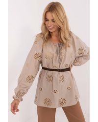 Love Lace - Cotton Boho Lace Blouse With Belt - Lyst
