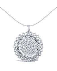 Jewelco London - 925 Loop Spiral Full Sovereign Coin Mount Pendant Cz Disc - Lyst