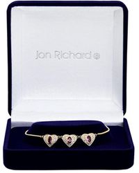 Jon Richard - Gold Plate And Ruby Cubic Zirconia Heart Toggle Bracelet - Gift Boxed - Lyst