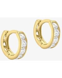 T.H.Baker - 9Ct 9Mm Crystal Huggie Hoop Earrings 1.58.9199 - Lyst