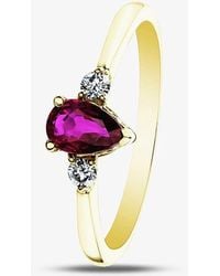 T.H.Baker - 9Ct Ruby 0.08Ct Diamond Ring 31036/58-9 N - Lyst