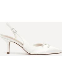 Linzi - Bound Bridal Ivory Satin Bow Heels - Lyst