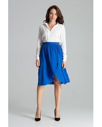 Love Lace - Sapphire Midi Envelope Skirt Pleated Waist - Lyst