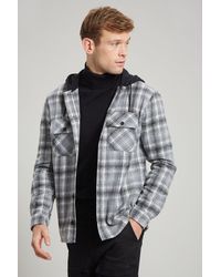 Burton - Hooded Check Overshirt - Lyst