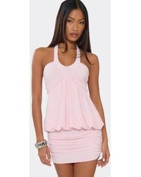 EGO - Blouson Style Sleeveless Ruched Mini Dress - Lyst