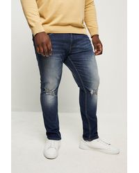 Burton - Plus Skinny Mid Blue Rip Jeans - Lyst