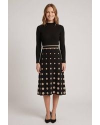 Izabel London - Spotty Print High Neck Midi Jumper Dress - Lyst