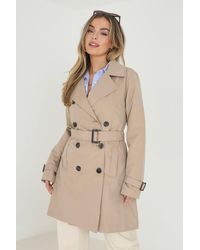 Brave Soul - 'brandy' Double Breasted Short Trench Coat - Lyst