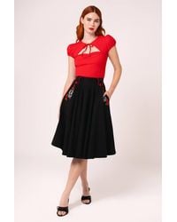 Hell Bunny - Idaho Embroidered 50S Circle Midi Skirt With Pockets - Lyst