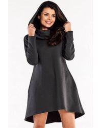 Love Lace - Everyday Hooded Long Sleeve Trapeze Dress - Lyst