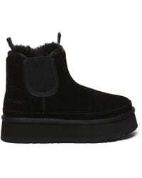 EverAu Australia - Real Wool Shoveler Leather Platform Short Chelsea Boots With Eva Sole - Lyst