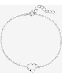 Simply Silver - Sterling Plated Open Heart Bracelet - Lyst