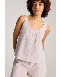 Nudea - Cotton Seer Sucker Button Cami - Lyst