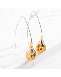 T.H.Baker - Plated Bubble Leaf Dropper Earrings Tmer Sg - Lyst