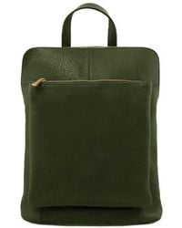 Sostter - Small Olive Green Pebbled Leather Pocket Backpack - Badxi - Lyst
