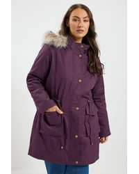 Yours - Faux Fur Parka Coat - Lyst