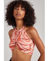Pink Vanilla - Swirl Print Halterneck Top - Lyst