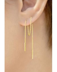 Otis Jaxon London - Sterling Long Drop Chain Threader Earrings - Lyst