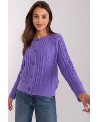 Love Lace - Variegated Texture Button Front Cardigan Sweater - Lyst