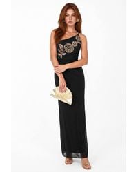 Maya Deluxe - Embellished Strappy One Shoulder Maxi Dress - Lyst