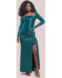 Goddiva - Slinky Satin One Shoulder Split Maxi Dress - Lyst