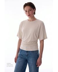 Penti - Modal Waist Detail Textured T-Shirt With Gathers - Lyst
