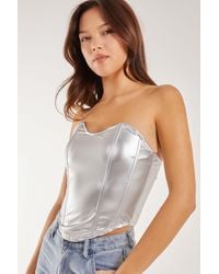Pink Vanilla - Metallic Corset Top - Lyst