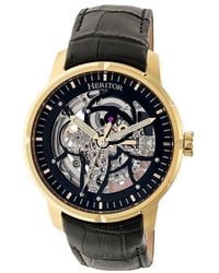 Heritor - Ryder Skeleton Leather-Band Watch - Lyst