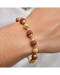The Colourful Aura - Indian Shiva Rudraksha Beaded Hindu Bracelet - Lyst