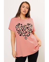 Yours - Leopard Heart T-Shirt - Lyst