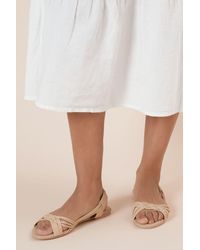 Dorothy Perkins - Wide Fit Jocelyn Real Leather Plaited Flat Sandals - Lyst