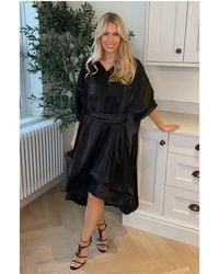 CY - Ruffle Hem Oversized Dress With Belt - Lyst