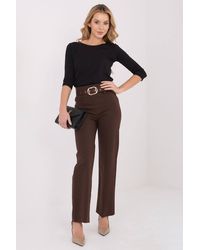 Love Lace - High Waist Straight Leg Viscose Trousers - Lyst