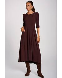 Jolie Moi - 3/4 Sleeve Modal Viscose Midi Dress - Lyst