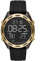 DIESEL - Gold Plated Stainless Steel Fashion Digital Quartz Watch - Dz1901 - Lyst