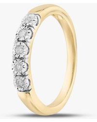 T.H.Baker - 9Ct 0.10Ct Brilliant Cut Diamond Half Eternity Ring Thr40294-10 (Yg) M - Lyst