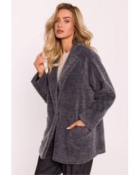 Love Lace - Oversized Teddy Coat With Pockets & Faux Fur - Lyst