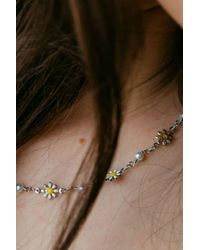 The Colourful Aura - Colourful Indie Boho Daisy Sun Flower Pearl Choker Floral Summer Necklace - Lyst