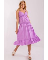Love Lace - Summer Dress With Envelope Neck Ruffle Hem - Lyst