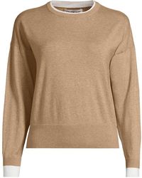 Lands' End - Plus Double Trim Cotton Jumper - Lyst