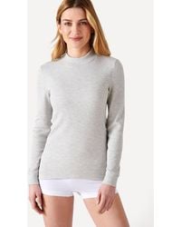 DAMART - Intense Warmth Brushed Rib Long-Sleeved Thermal T-Shirt - Lyst