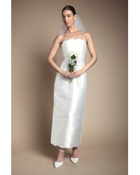 Coast - Scallop Detail Twill Column Wedding Dress - Lyst