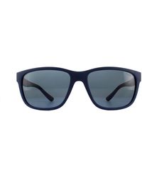 Polo Ralph Lauren - Rectangle Matte Navy Blue Grey Blue Ph4142 Sunglasses - Lyst