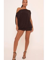 EGO - Short Sleeve Drape Mini Dress - Lyst